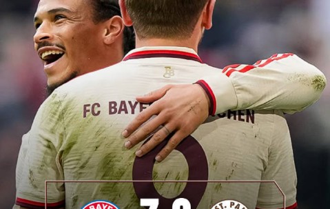 德甲拜仁3-2圣保利，险胜中凯恩仍关键，积分榜6分领跑